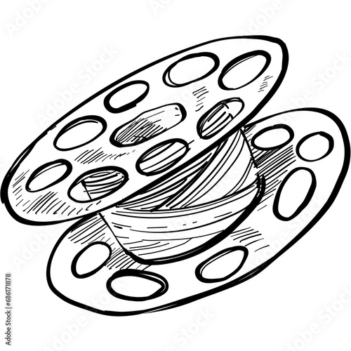 sewing thread handdrawn illustration