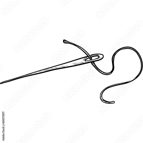 needle handdrawn illustration