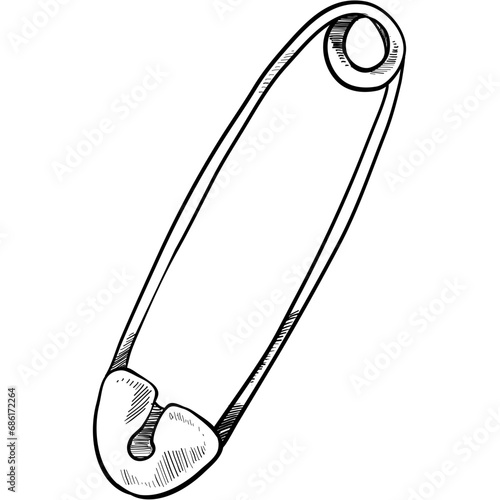 straight pin handdrawn illustration