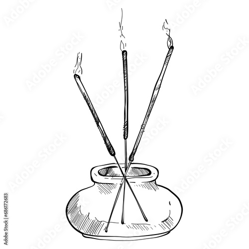 spa candle handdrawn illustration