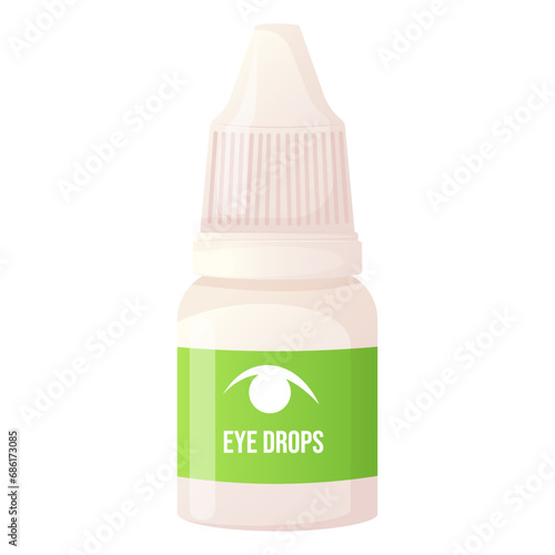 Medical eye drops bottle isolated on white