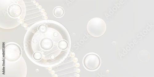 Hyaluronic acid hair and skin solutions ad, white collagen serum drop with cosmetic advertising background ready to use, illustration vector.	