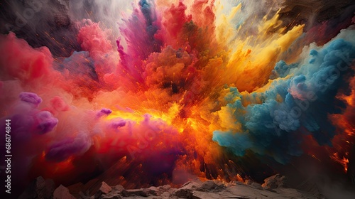 Explosion of colors. Ai generative