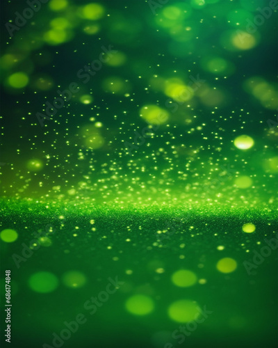 LimeGreen glow bokeh background 