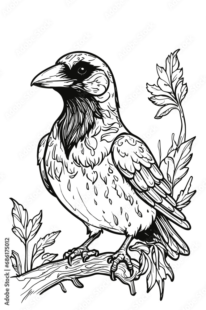 Naklejka premium crow song