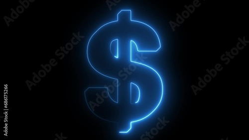 dollar sign on black background photo