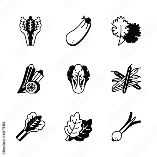 Take a look at this beautifully crafted vegetables icons set, easy to use