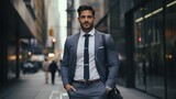 Businessman in the City Minimalistic and Superb Clean,  Stock photography