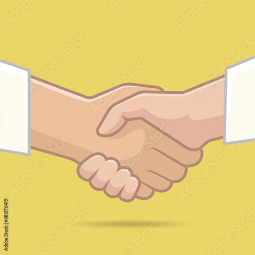 Handshake cartoon vector illustration