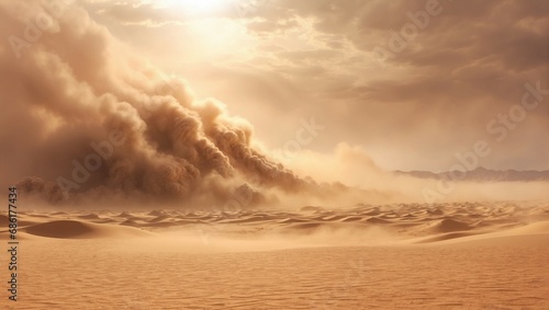sand storm in desert 