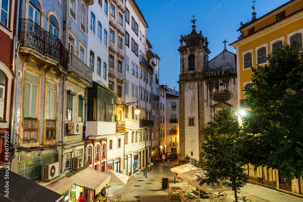 Town at night, Coimbra, Portugal