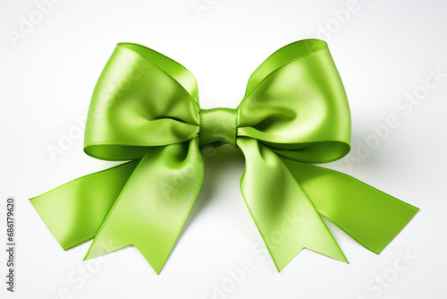 green bow isolated on white