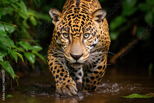 The Jaguar in the Amazon rainforest