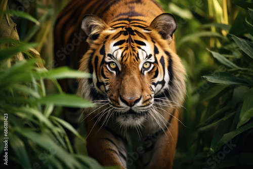 The tiger in the Amazon rainforest