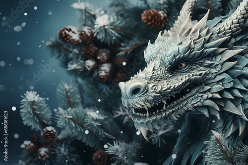New year background with dragon