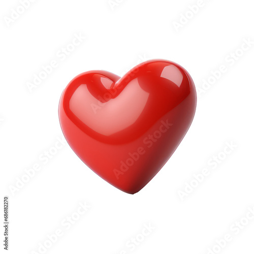 3d heart icon isolated on transparent background. AI generated.