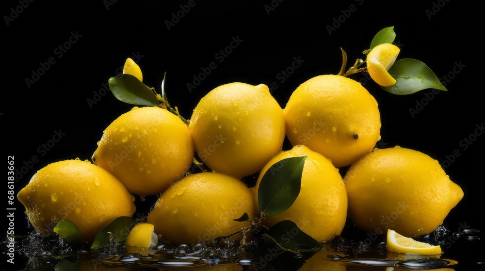 lemon_fruits_photographic_collage_style_on_blackground