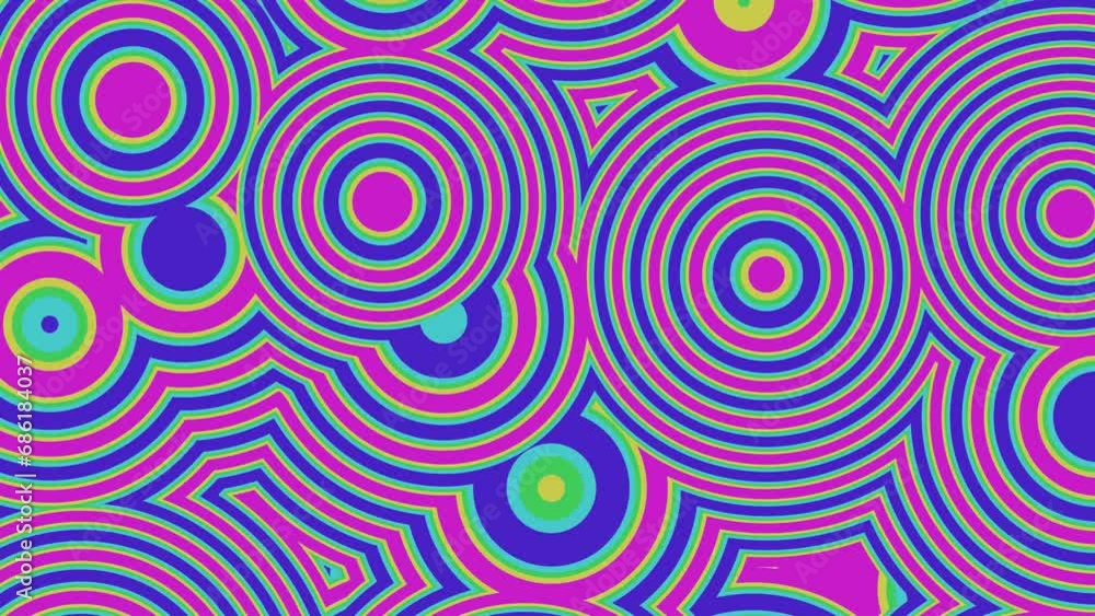 Abstract, seamless vector pattern with swirling circles for wallpapers, fabrics, and retro home decor