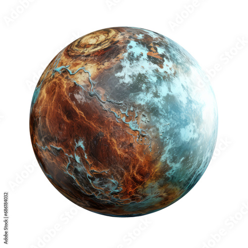 Planet isolated on transparent background. AI generated.