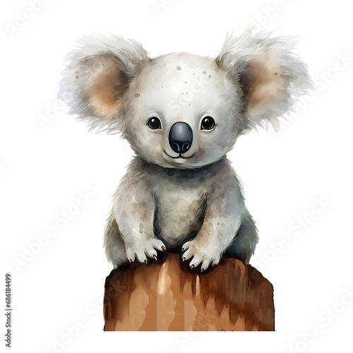 Watercolor Cute Koala