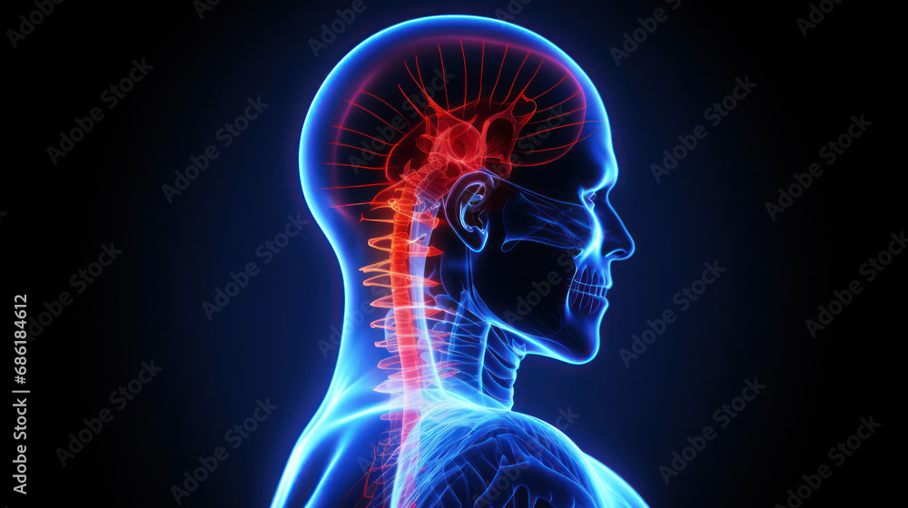 Headache human, x-ray medical concept. Headache human, x-ray medical concept.