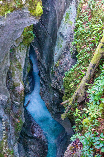canyon of Kamniska Bistrica river near Kamnik in Slovenia. photo