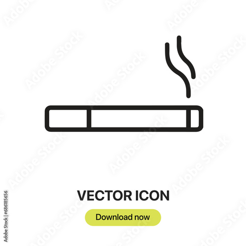 Smoke icon vector. Linear-style sign for mobile concept and web design. Smoke symbol illustration. Pixel vector graphics - Vector. 