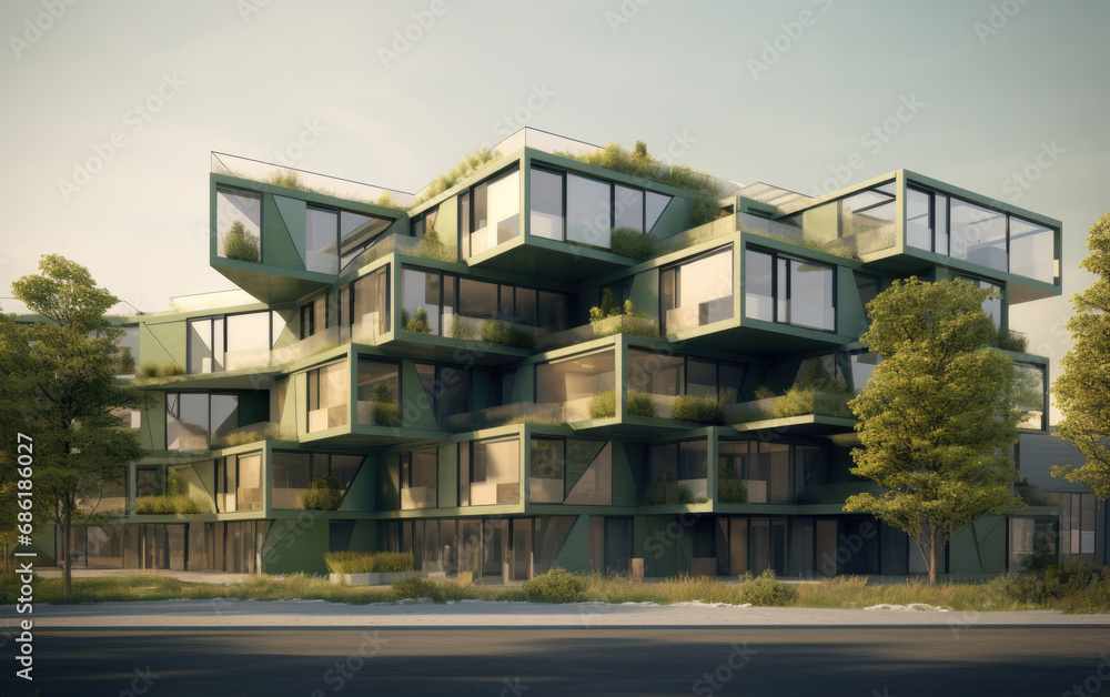 Go green building in the city. Go green building in the city.