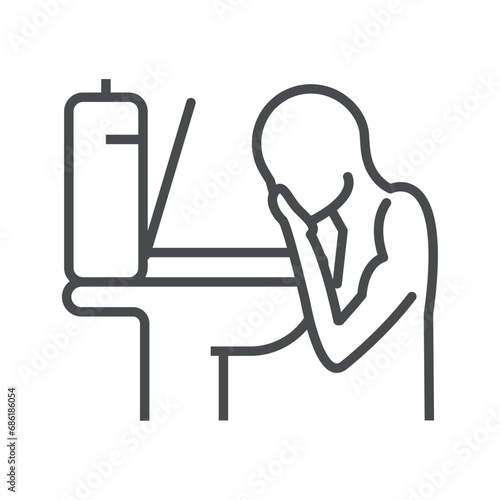 anorexia icon of vomit in the toilet