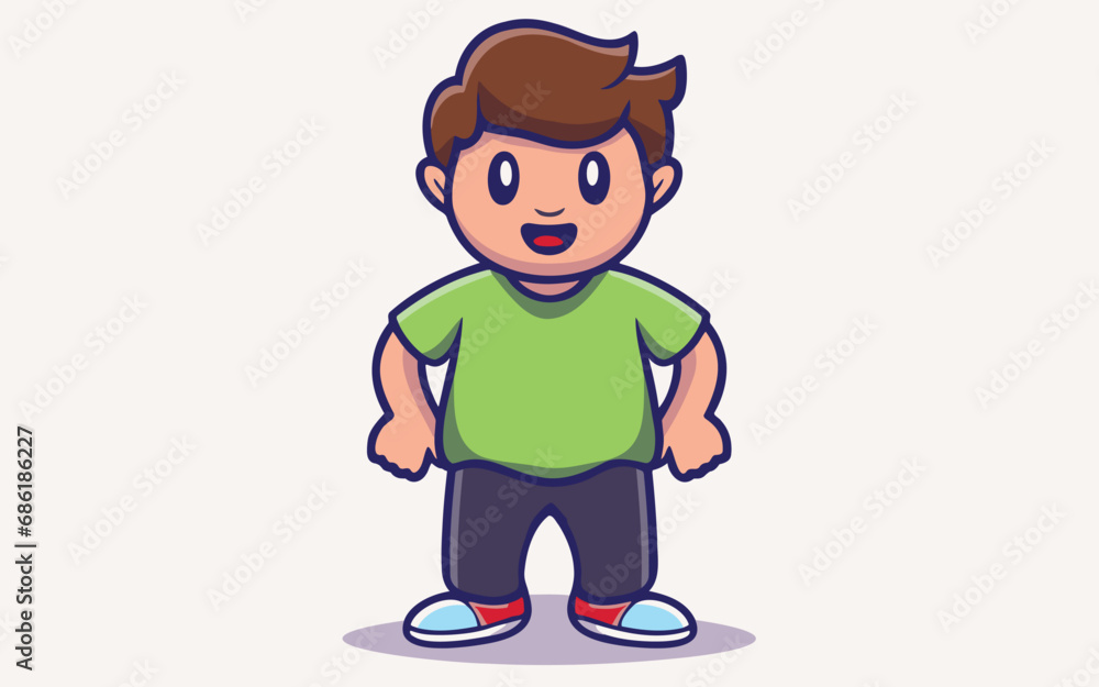 cartoon illustration of a boy with a smile cartoon illustration of a boy with a smile