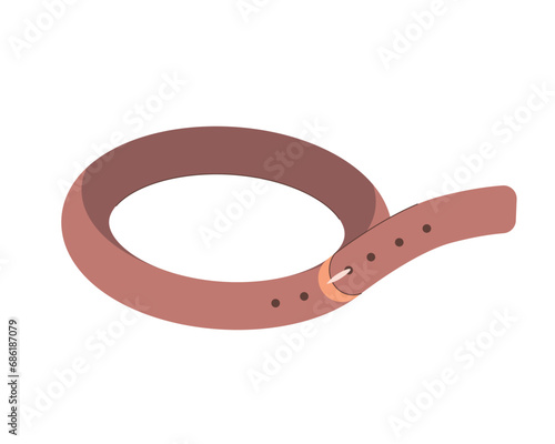 Dog collar isolated on white background. Dog accessory, leather collar. Vector illustration