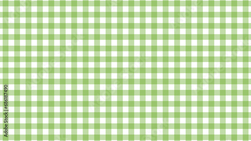 Green and white plaid fabric texture as a background