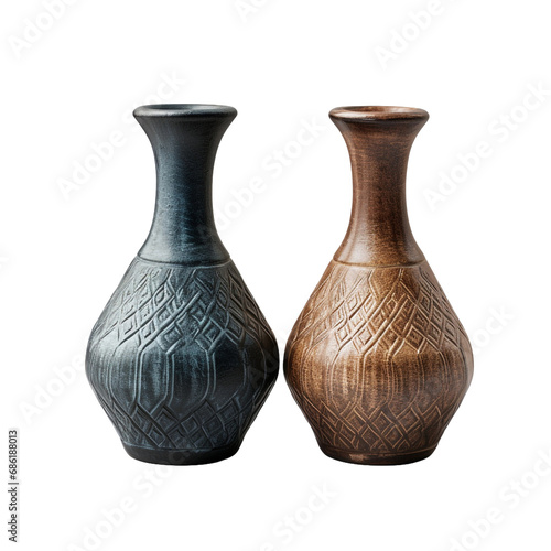 A pair of ceramic craft isolated on transparent background