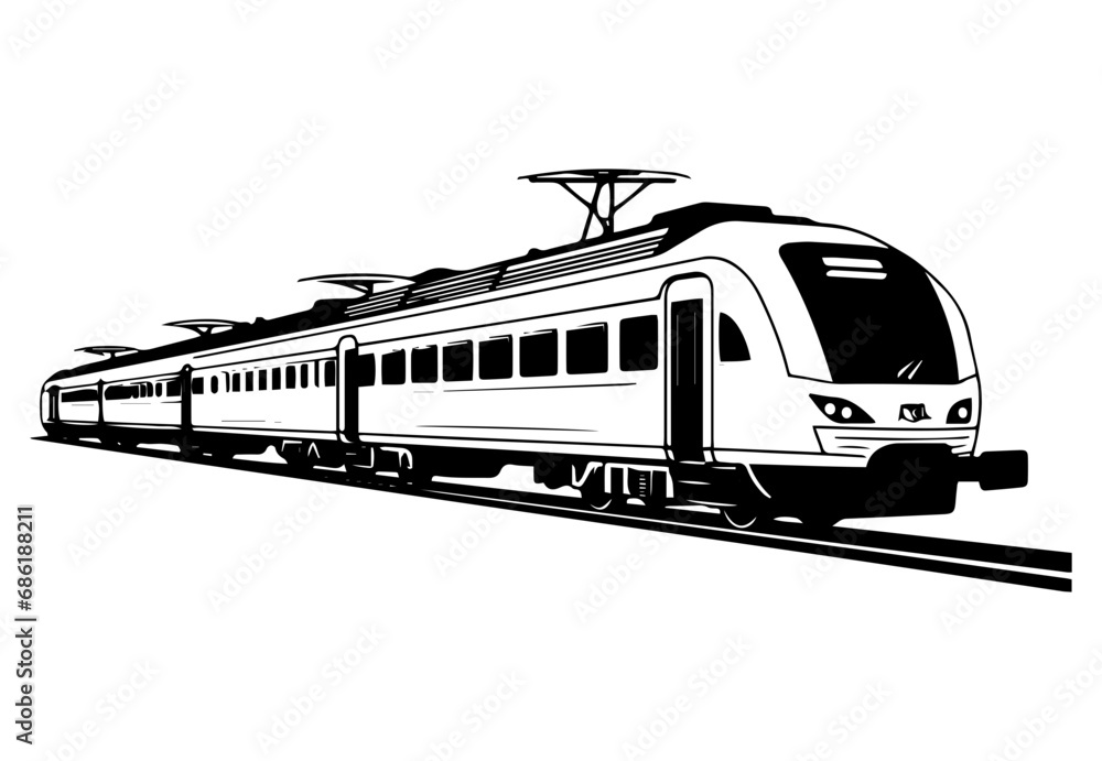 Naklejka premium silhouette of the electric train vector illustrator , fast image, simple flat design.
