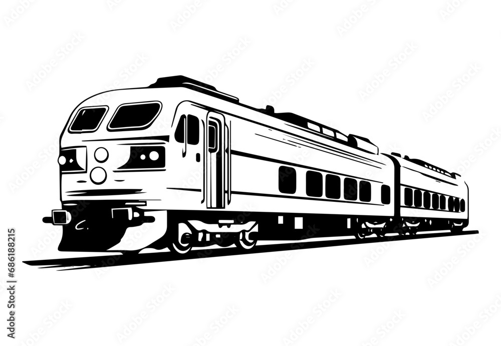 silhouette of the electric train vector illustrator , fast image, simple flat design.