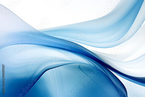 Serene Blue Abstract Swirl, Flowing smooth blue curves, Relaxation Concept Art, Generative AI