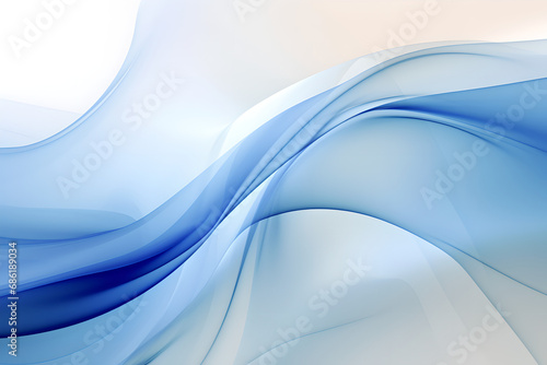 Soft Blue Curvature Illustration, Gentle blue curves blending, Wellness Concept Art, Generative AI