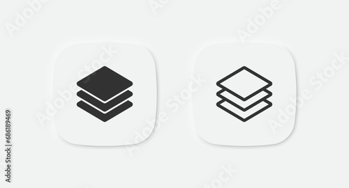 Stack paper icon. Document layer sign. Architecture symbol. Level symbols. Vector isolated sign.