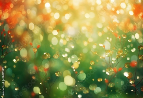 bright green foliage with bokeh effect