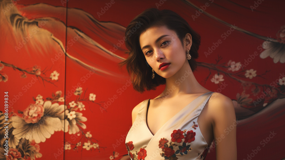 A fashion editorial photoshoot of an Asian model in her 20s A fashion editorial photoshoot of an Asian model in her 20s