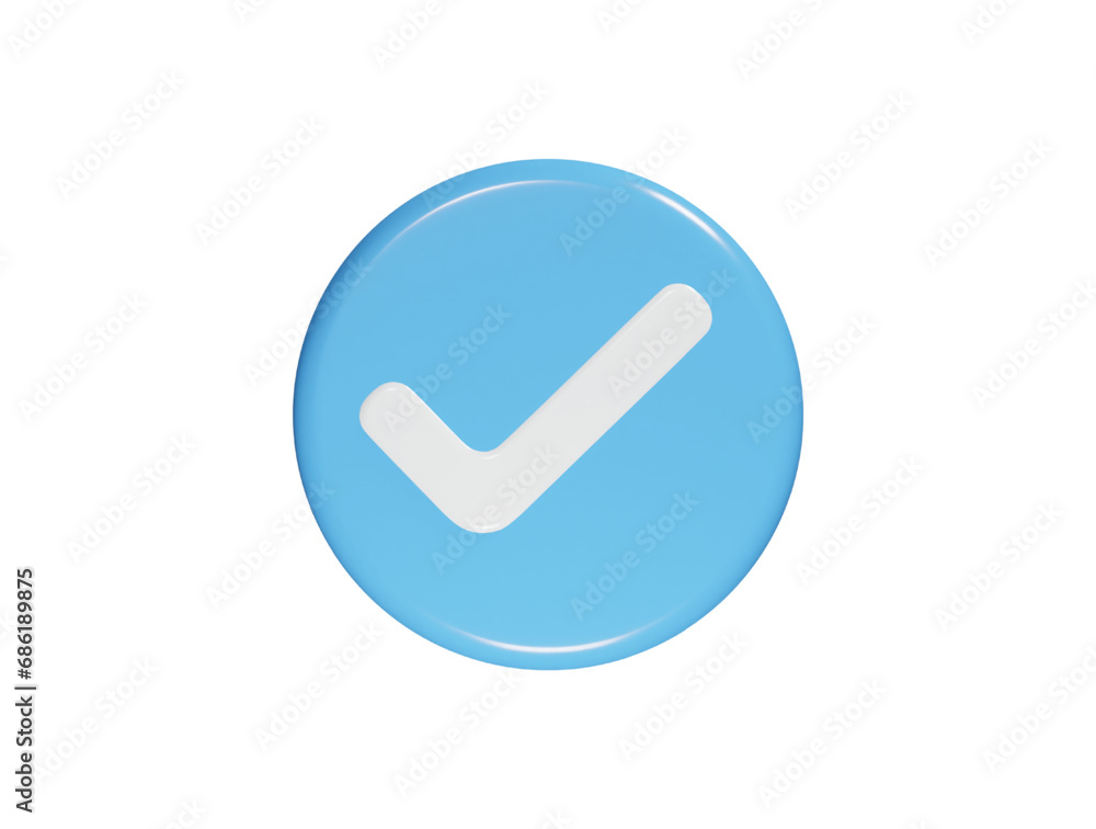 Verified icon 3d element render Verified icon 3d element render