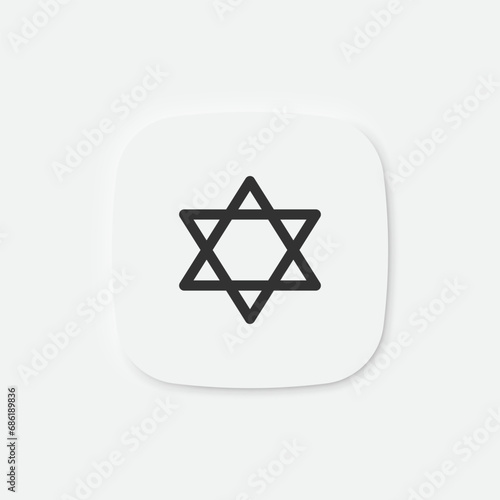 Star David icon. Hexagram sign. Judaism symbol. Vector isolated sign.