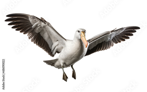 Majestic Albatross Gliding Over Azure Waves Isolated on Transparent Background PNG.