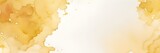 Yellow watercolor paint splashes background with empty space banner