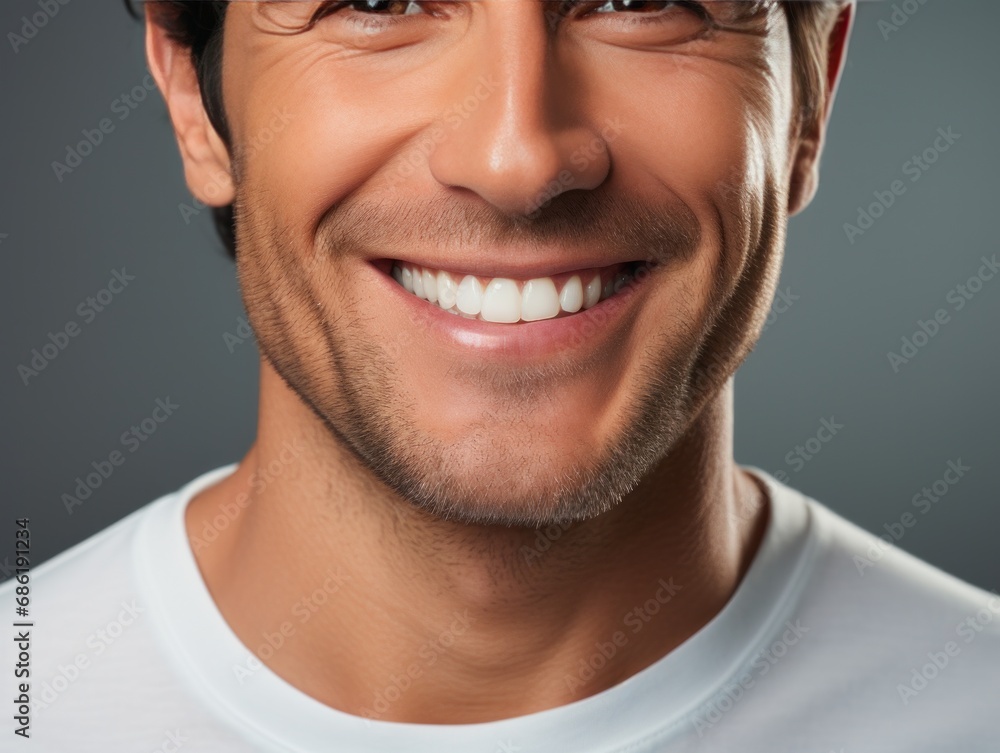 smiling young man with porcelain veneers. smiling young man with porcelain veneers.