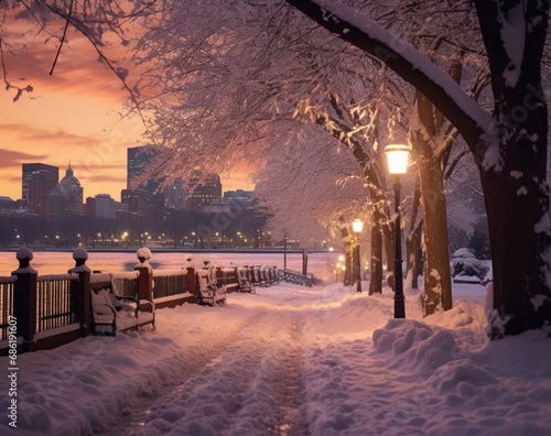winter is beautiful in park