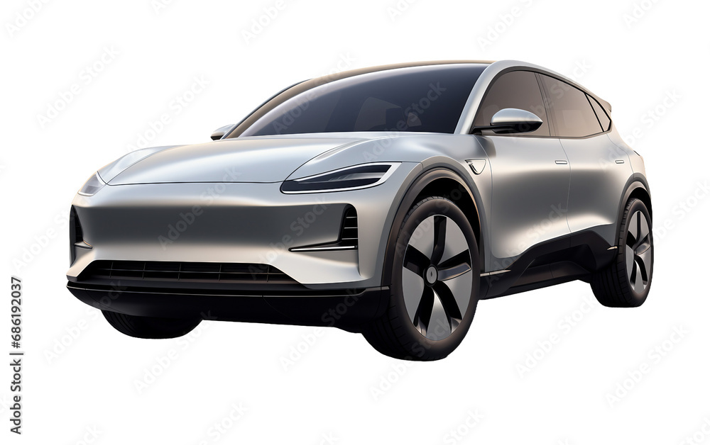 All-Electric Performance SUV Excitemen Isolated on Transparent Background PNG.