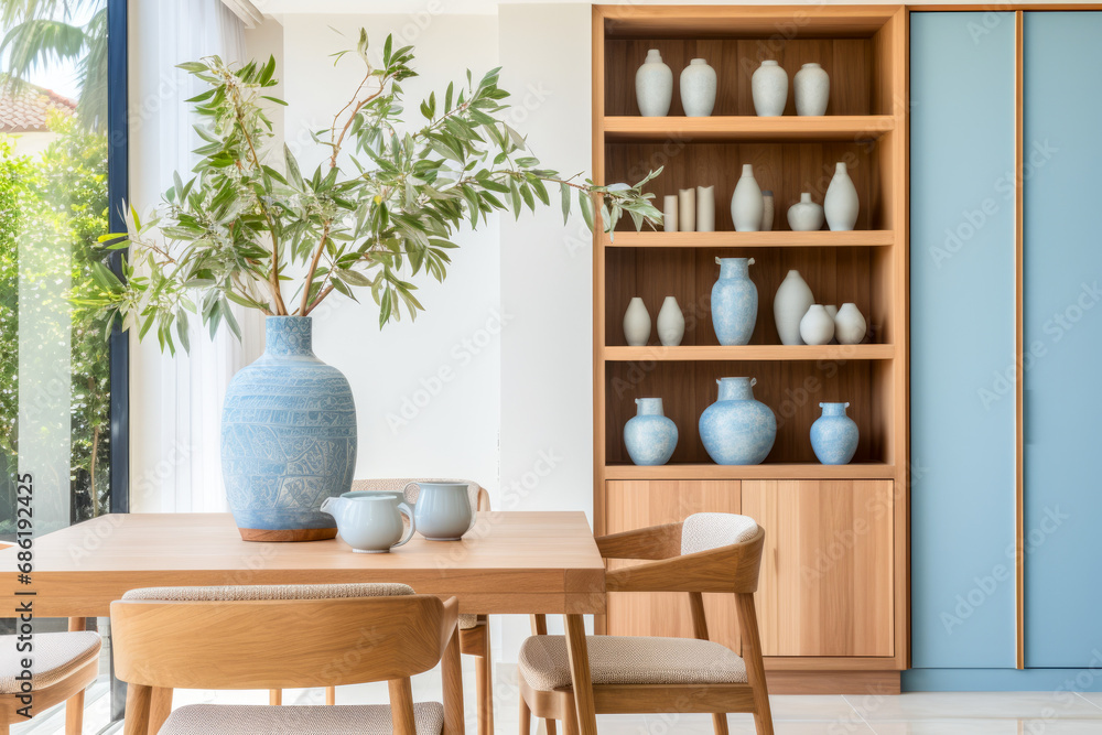 The dining room has a table, chairs and cabinets. The dining room has a table, chairs and cabinets.