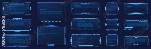 Futuristic style leader callout. Modern digital templates applicable for frame layout. photo