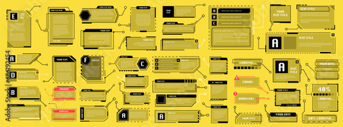Futuristic style leader callout. Modern digital templates applicable for frame layout.